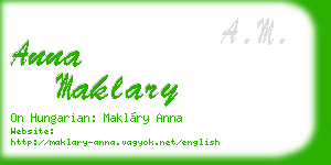 anna maklary business card
